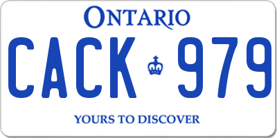 ON license plate CACK979