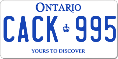 ON license plate CACK995