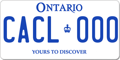 ON license plate CACL000