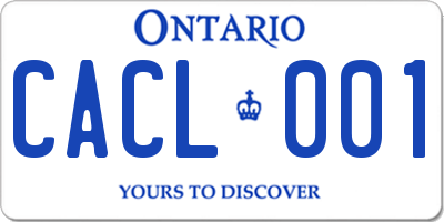 ON license plate CACL001