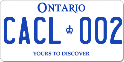 ON license plate CACL002