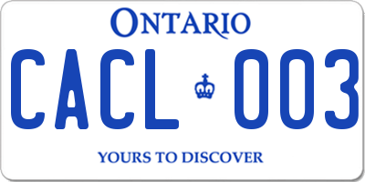 ON license plate CACL003