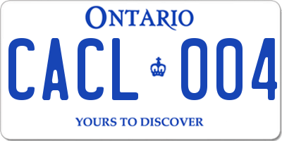 ON license plate CACL004