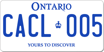 ON license plate CACL005