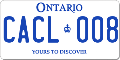 ON license plate CACL008