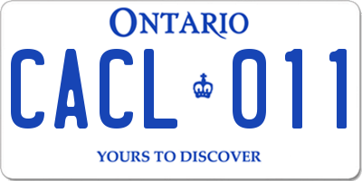 ON license plate CACL011