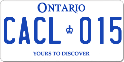 ON license plate CACL015