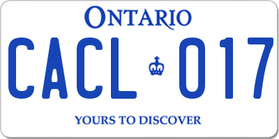 ON license plate CACL017