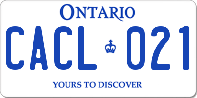 ON license plate CACL021