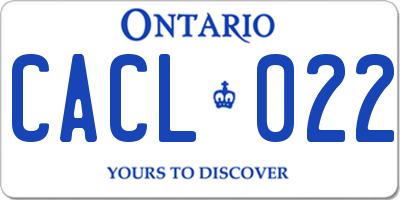 ON license plate CACL022