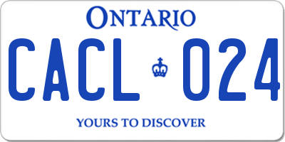 ON license plate CACL024