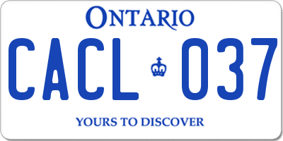 ON license plate CACL037