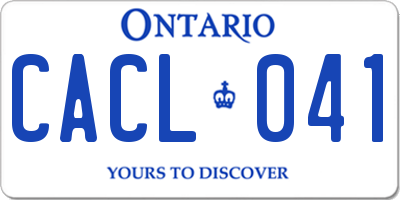 ON license plate CACL041