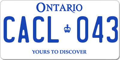 ON license plate CACL043