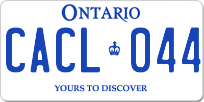 ON license plate CACL044