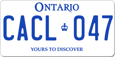 ON license plate CACL047