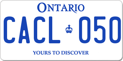 ON license plate CACL050