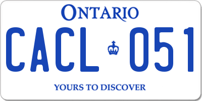 ON license plate CACL051