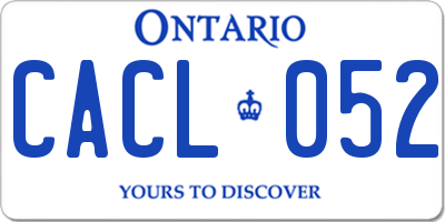 ON license plate CACL052