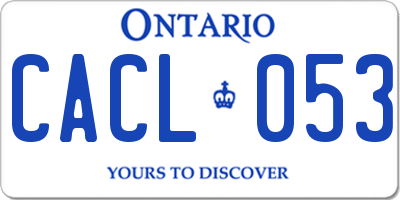 ON license plate CACL053