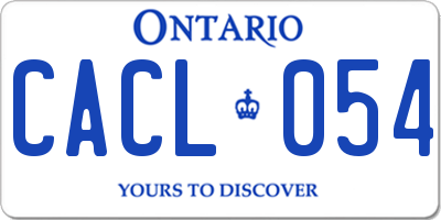 ON license plate CACL054