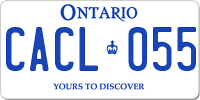 ON license plate CACL055