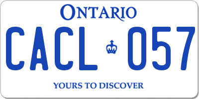 ON license plate CACL057