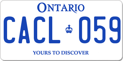 ON license plate CACL059