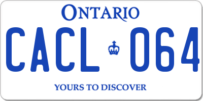 ON license plate CACL064