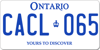 ON license plate CACL065