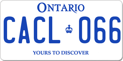 ON license plate CACL066