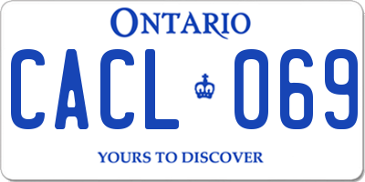 ON license plate CACL069