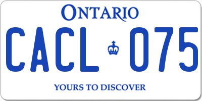 ON license plate CACL075