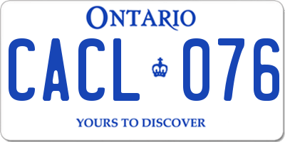 ON license plate CACL076