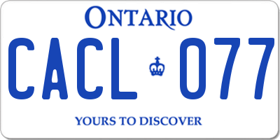 ON license plate CACL077