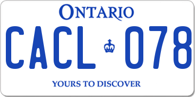 ON license plate CACL078