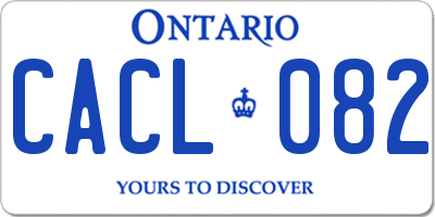 ON license plate CACL082