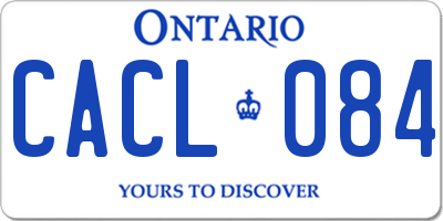 ON license plate CACL084