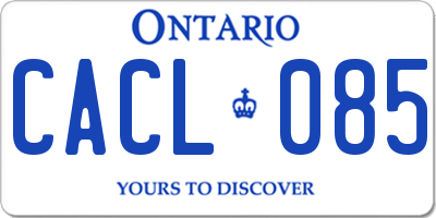 ON license plate CACL085