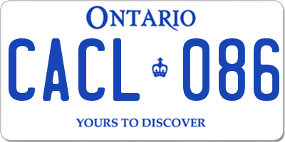 ON license plate CACL086