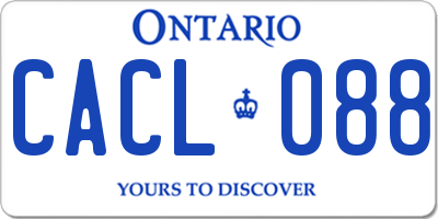 ON license plate CACL088