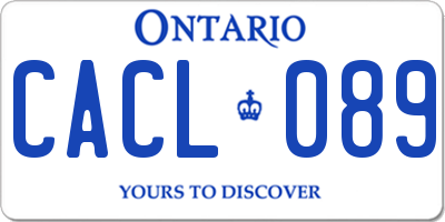 ON license plate CACL089