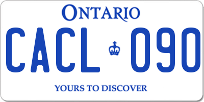 ON license plate CACL090