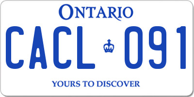 ON license plate CACL091