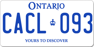 ON license plate CACL093