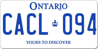 ON license plate CACL094