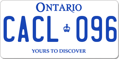 ON license plate CACL096