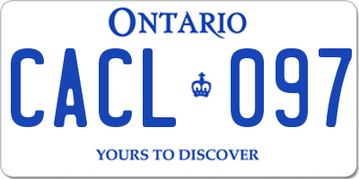 ON license plate CACL097