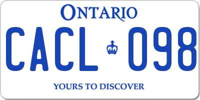 ON license plate CACL098