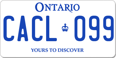 ON license plate CACL099